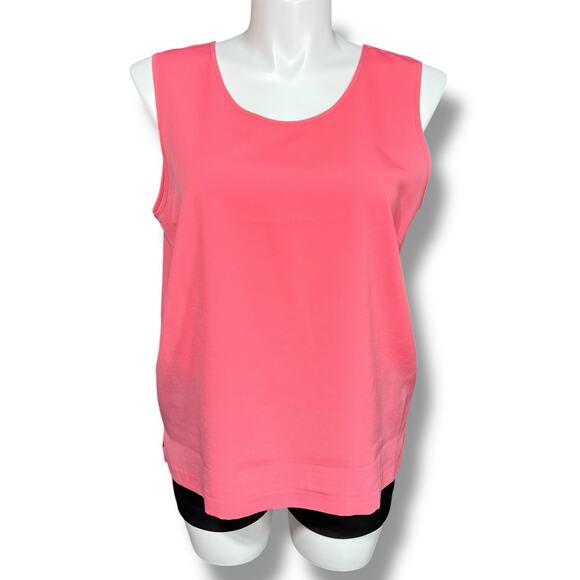 Drapers & Damons Womens Tank and Button Down Blouse Shirt Set Collared Pink XL - Picture 6 of 12